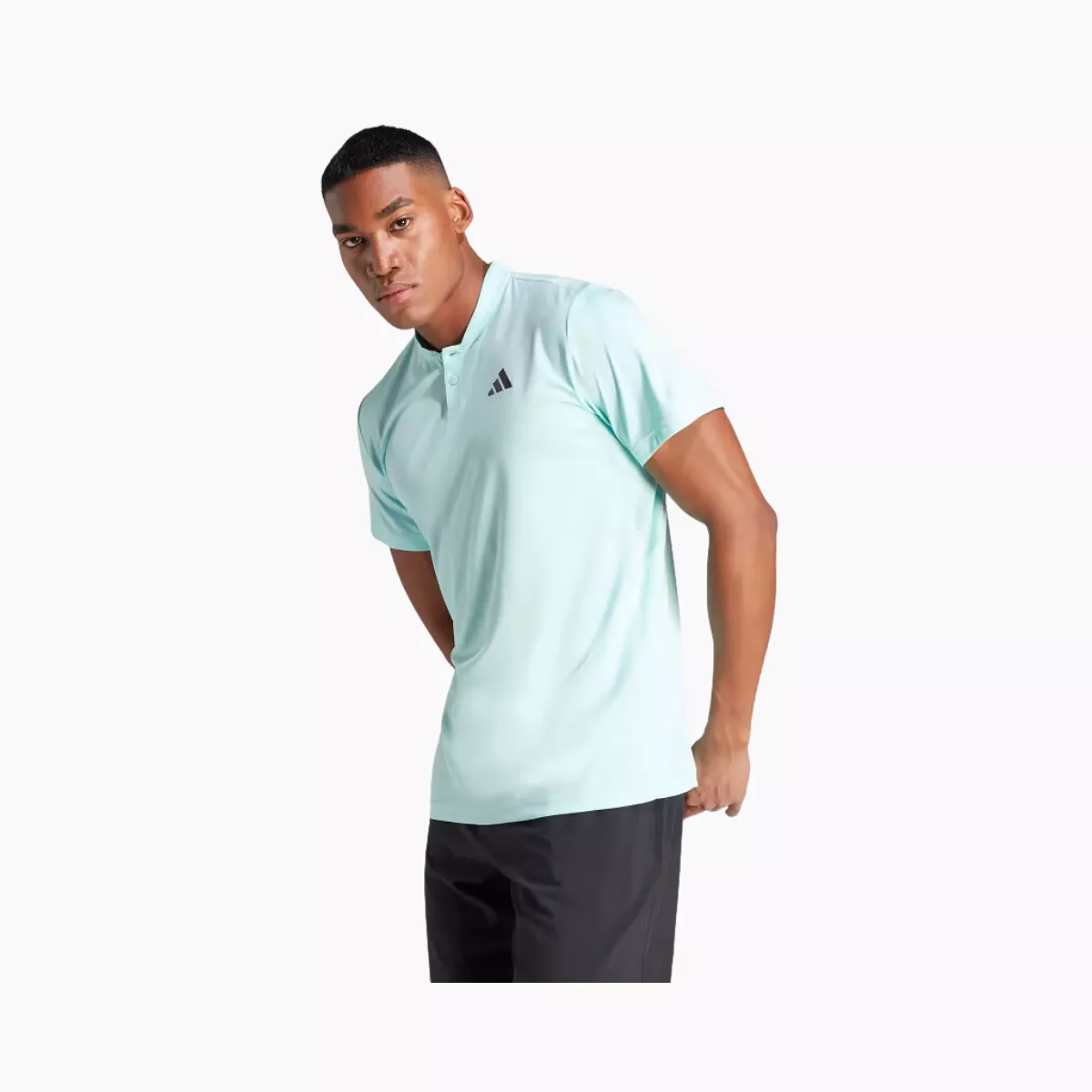 Adidas Club Henley Men's Tennis T-shirt -Semi Flash Aqua