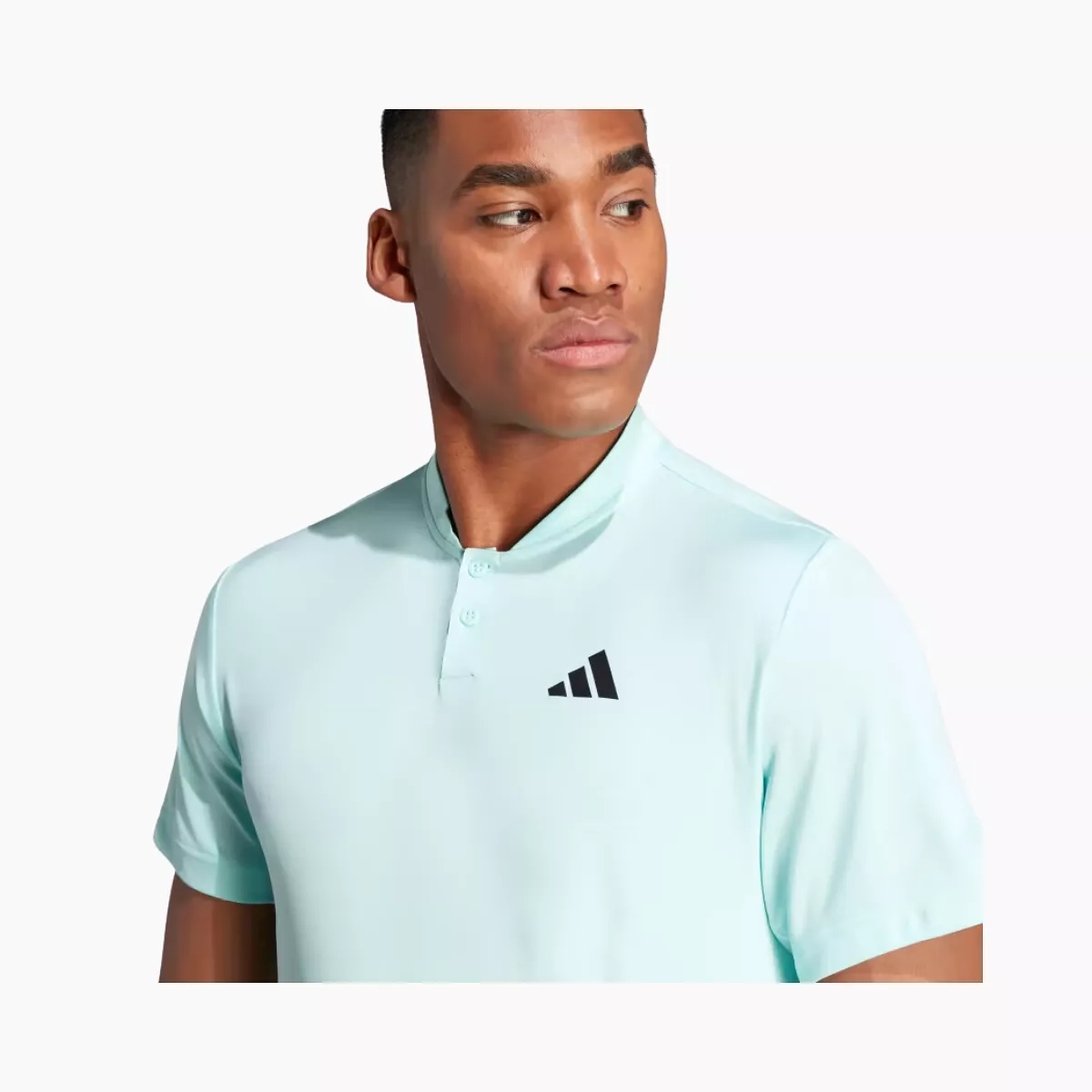 Adidas Club Henley Men's Tennis T-shirt -Semi Flash Aqua