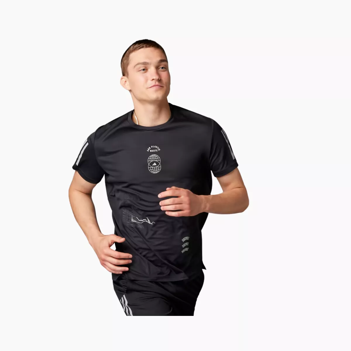 Adidas Global Running Men's Short Sleeve T-shirt -Black