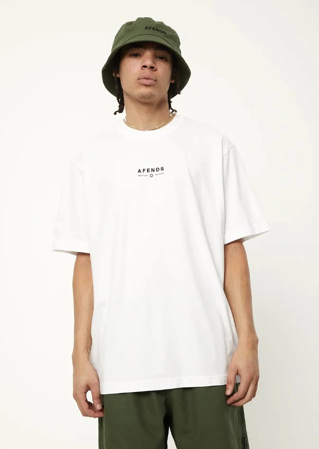 Afends Calico Recycled Retro Logo T-Shirt White