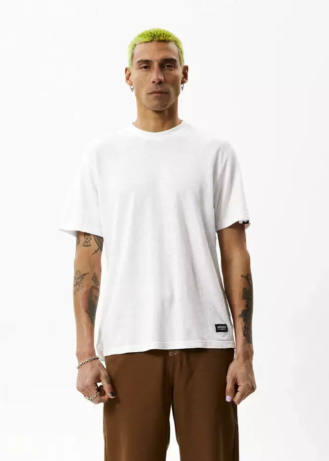 Afends Classic Hemp Retro T-Shirt White