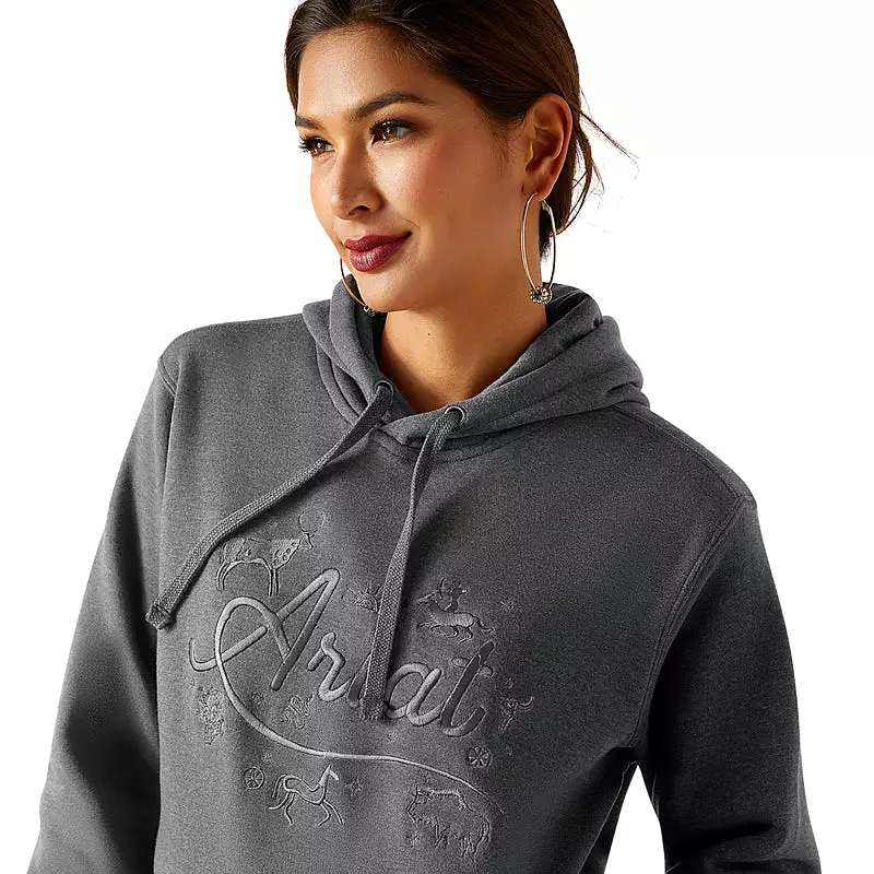 'Ariat' Women's Stories Hoodie - Charcoal Heather