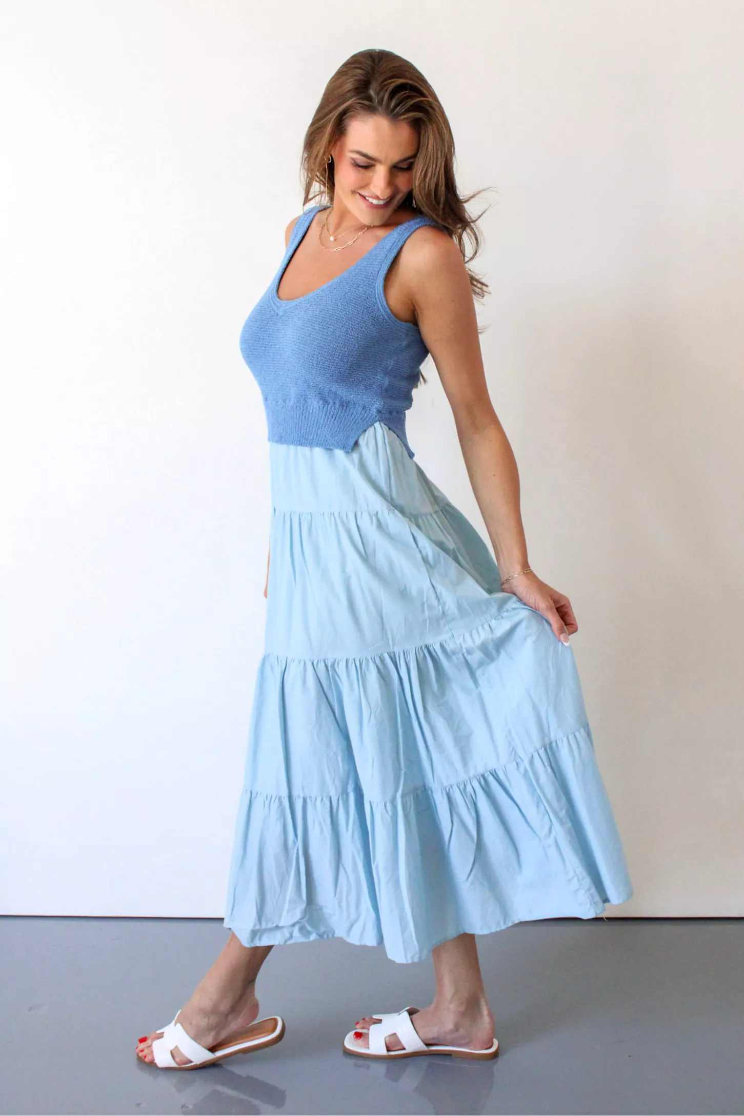 Aries Maxi Dress in Blue