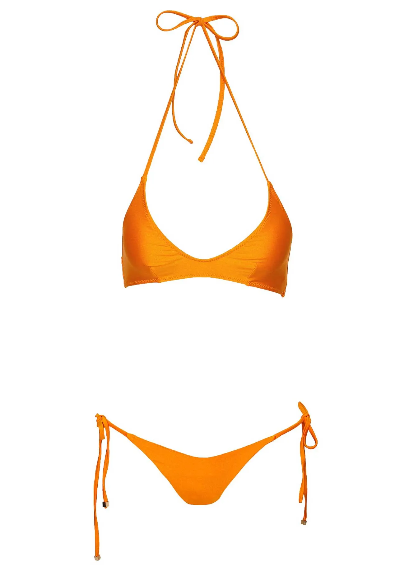 Athia Halter Shine Bikini Top Orange