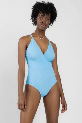 Ava  N°32.8 One Piece Swimsuit in Wavy Light Blue