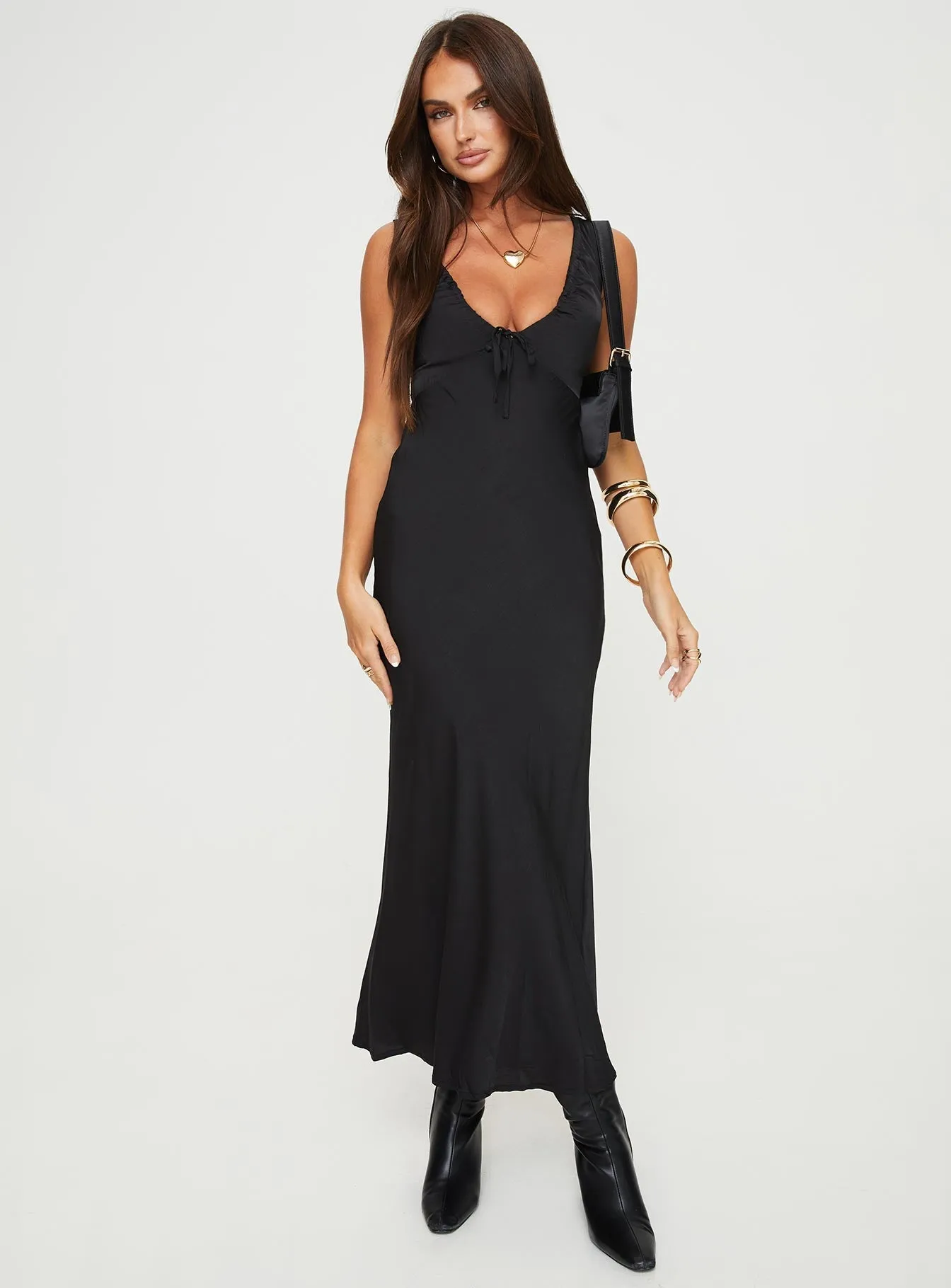 Bareena Bias Cut Maxi Dress Black