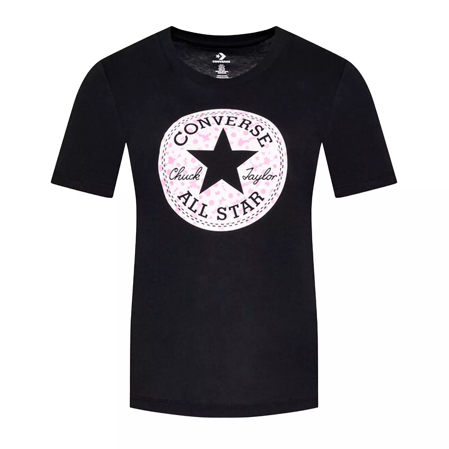 Black Hybrid Flower Chuck Patch Infill Classic Tee