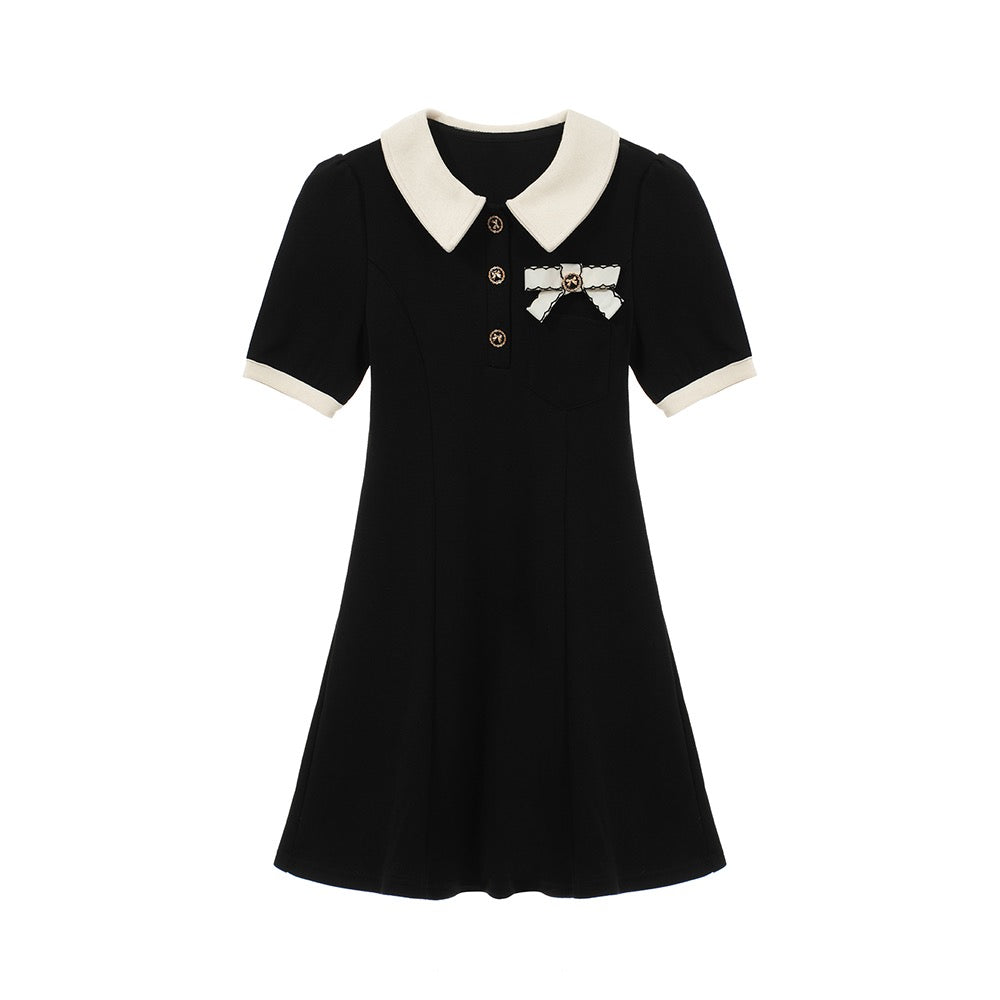 Black Polo Ribbon Dress