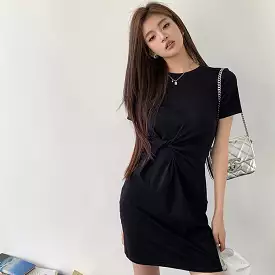 Black Twist Waist Dress