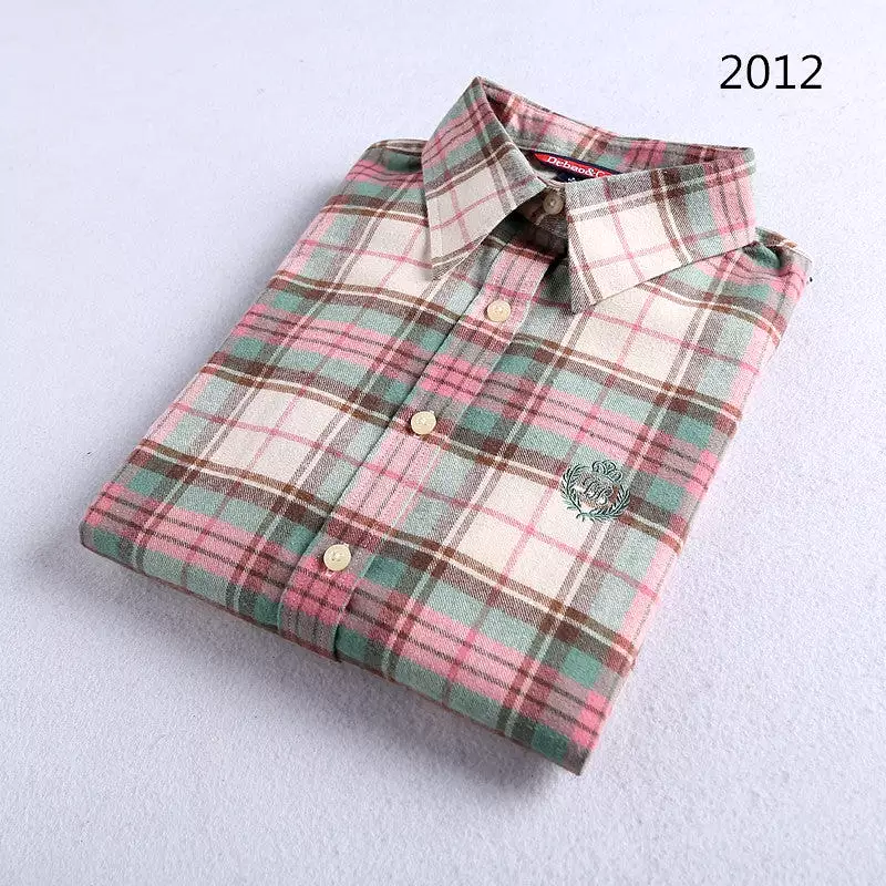 Brushed plaid women's thickened shirt multi-color