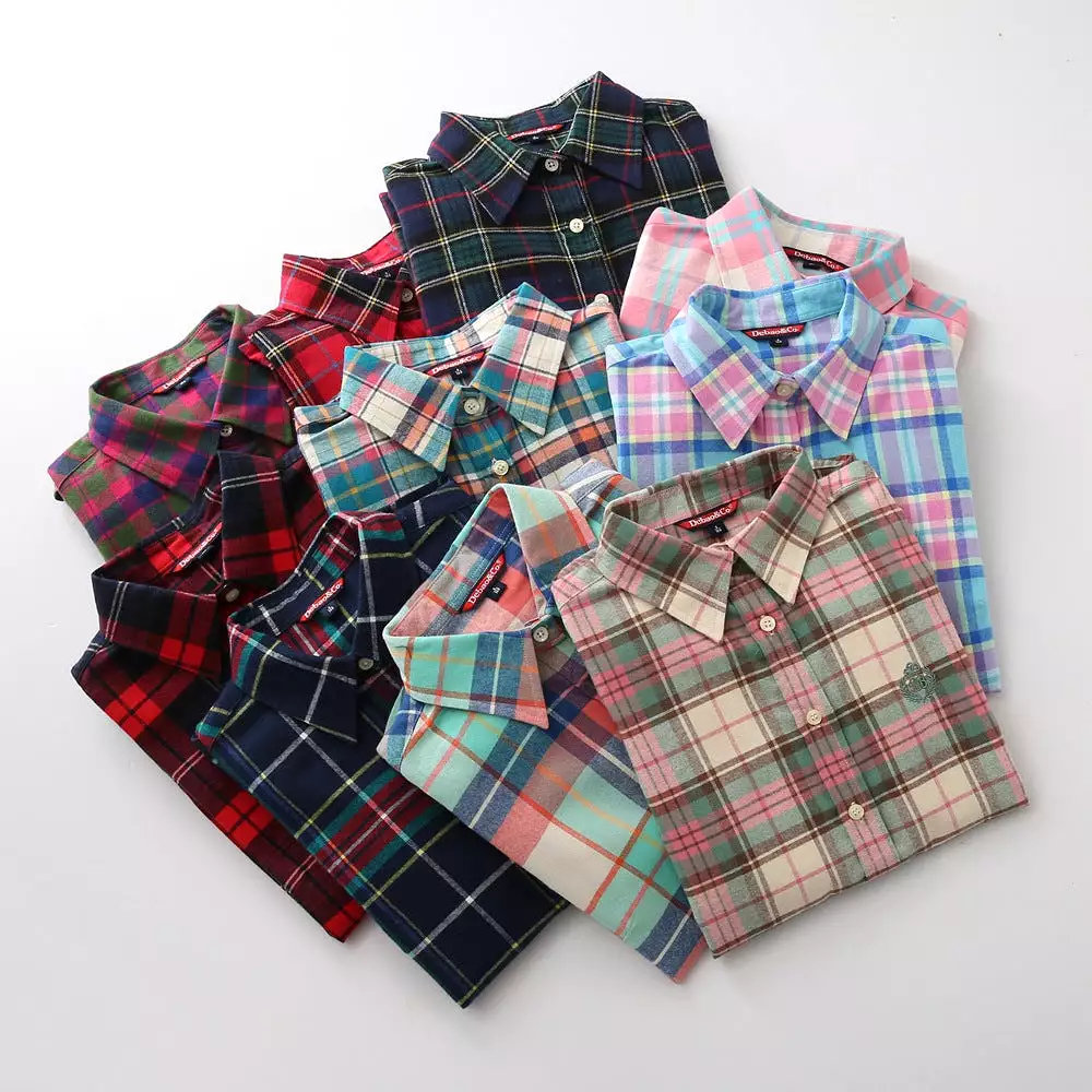 Brushed plaid women's thickened shirt multi-color