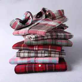 Brushed plaid women's thickened shirt multi-color