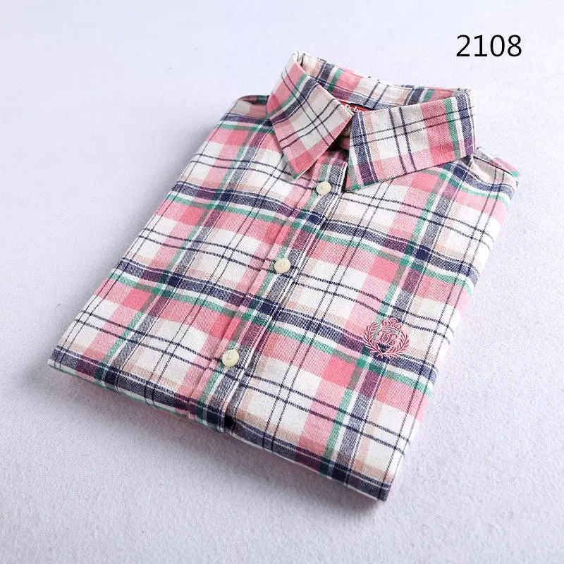 Brushed plaid women's thickened shirt multi-color