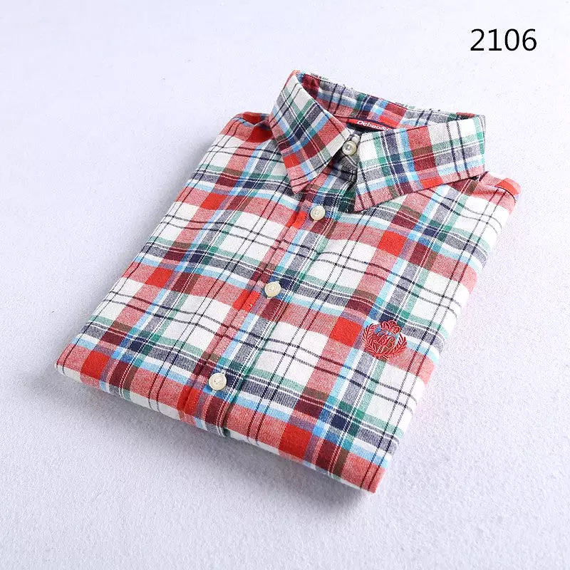 Brushed plaid women's thickened shirt multi-color