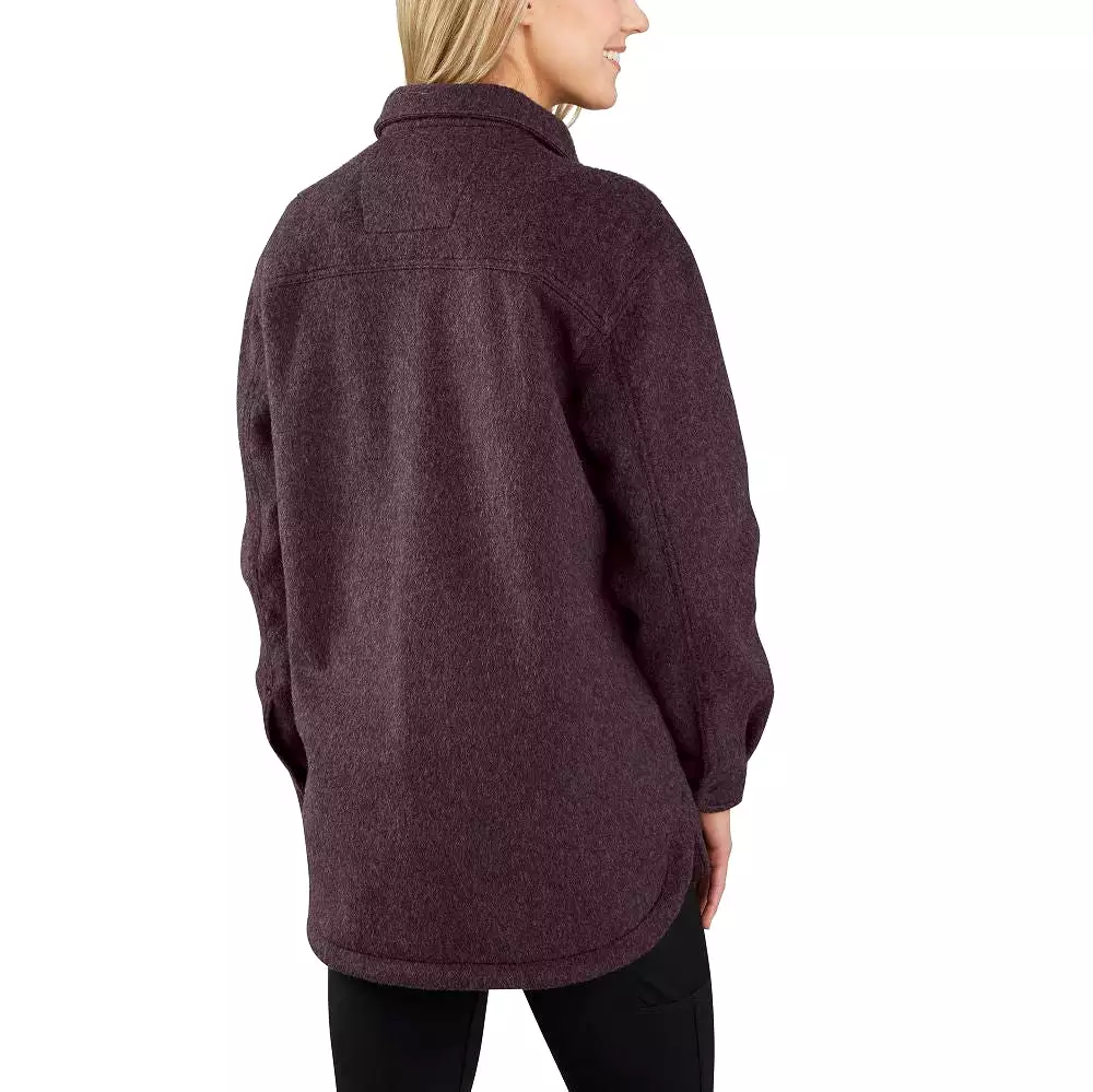 'Carhartt' Women's Brushed Fleece Shirt Jac - Blackberry Heather