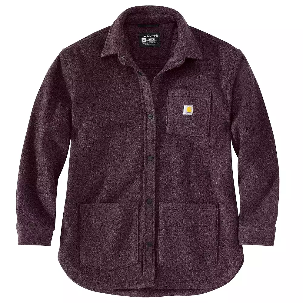 'Carhartt' Women's Brushed Fleece Shirt Jac - Blackberry Heather