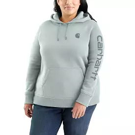 'Carhartt' Women's Clarksburg Sleeve Logo Hoodie - Dew Drop