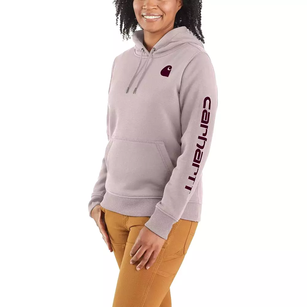 'Carhartt' Women's Clarksburg Sleeve Logo Hoodie - Mink