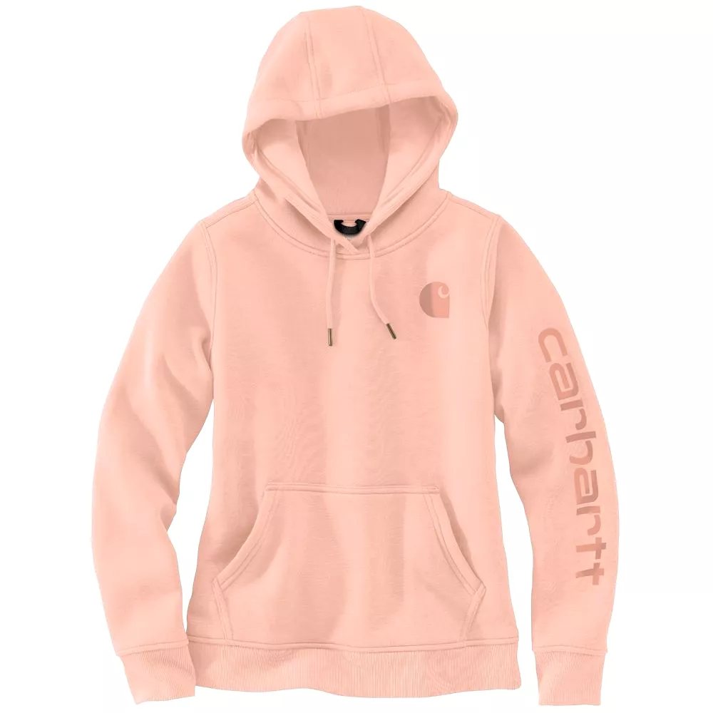 'Carhartt' Women's Clarksburg Sleeve Logo Hoodie - Tropical Peach