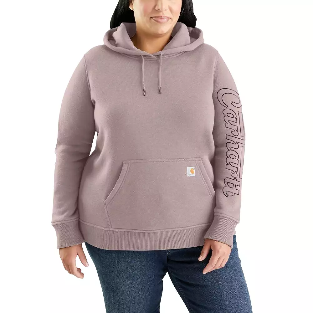 'Carhartt' Women's Rain Defender Midweight Graphic Hoodie - Mink