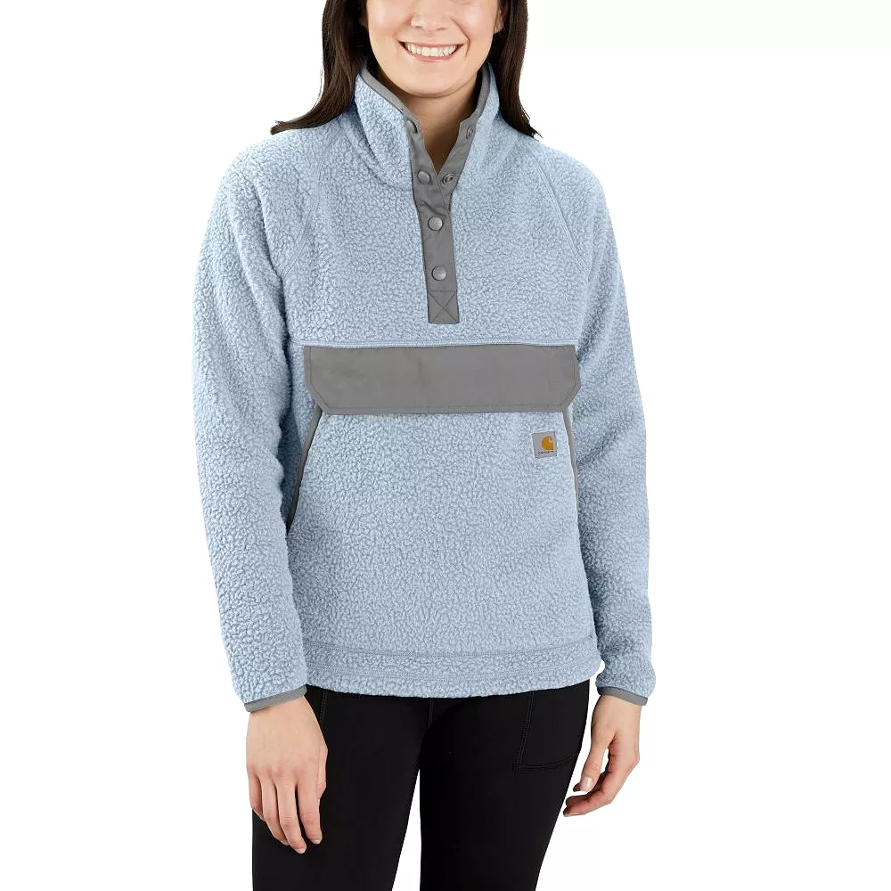 'Carhartt' Women's Relaxed Fit 1/4 Snap Fleece Pullover - Neptune