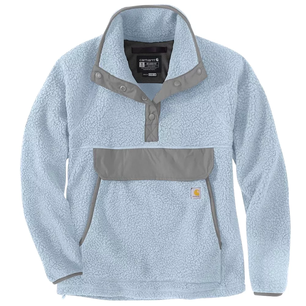 'Carhartt' Women's Relaxed Fit 1/4 Snap Fleece Pullover - Neptune