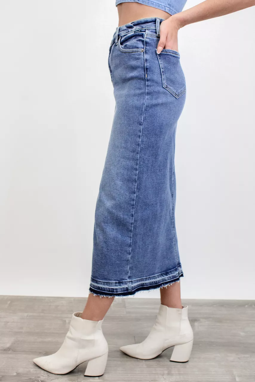 Carry On Denim Midi Skirt