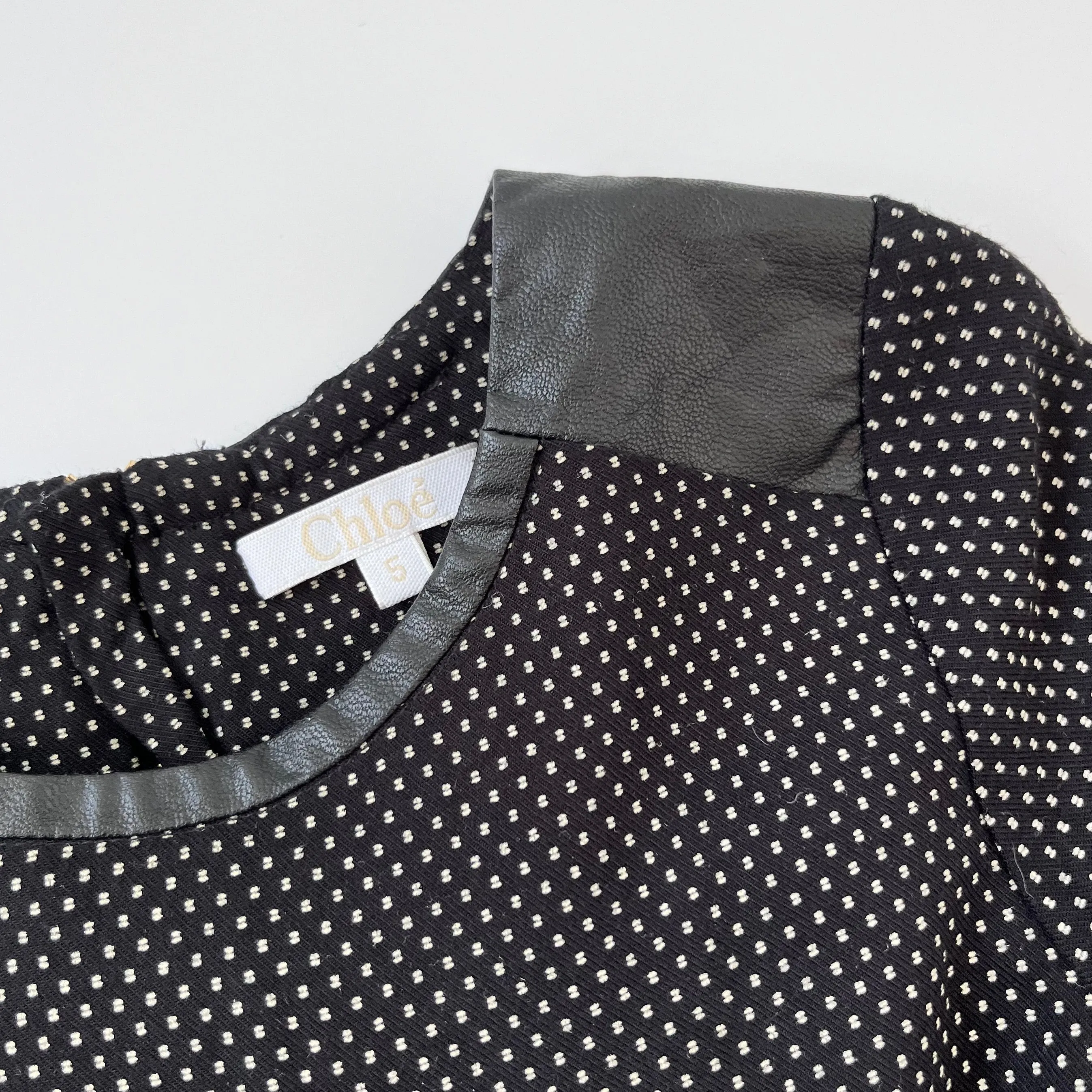 Chloé Black Polka Dot Jersey Dress: 5 Years