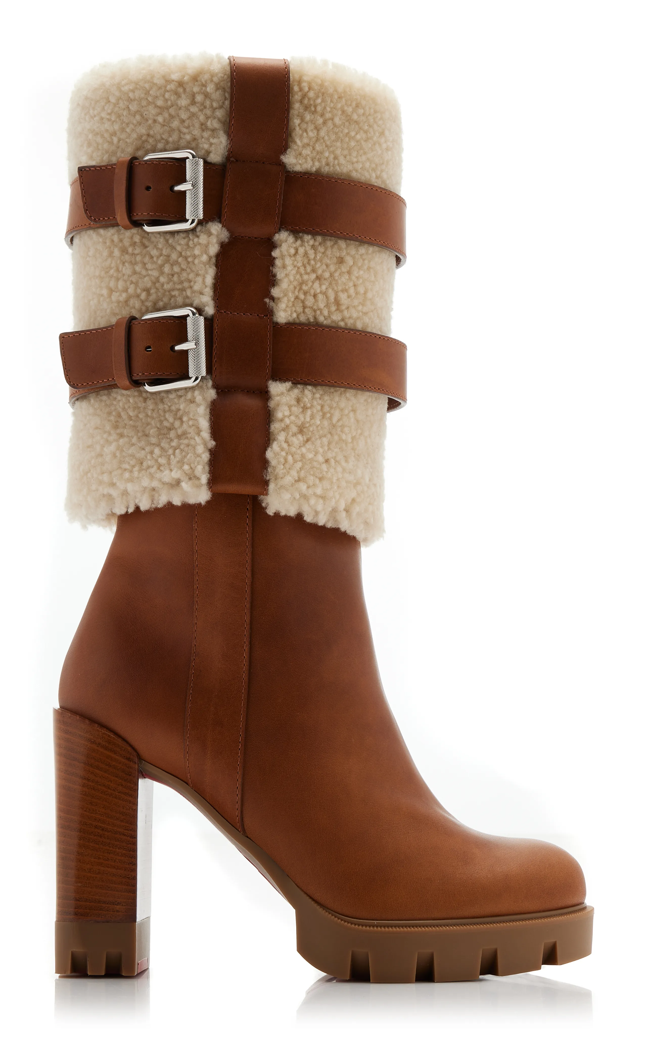 Christian Louboutin Brodeback 100mm Shearling Ankle Boots