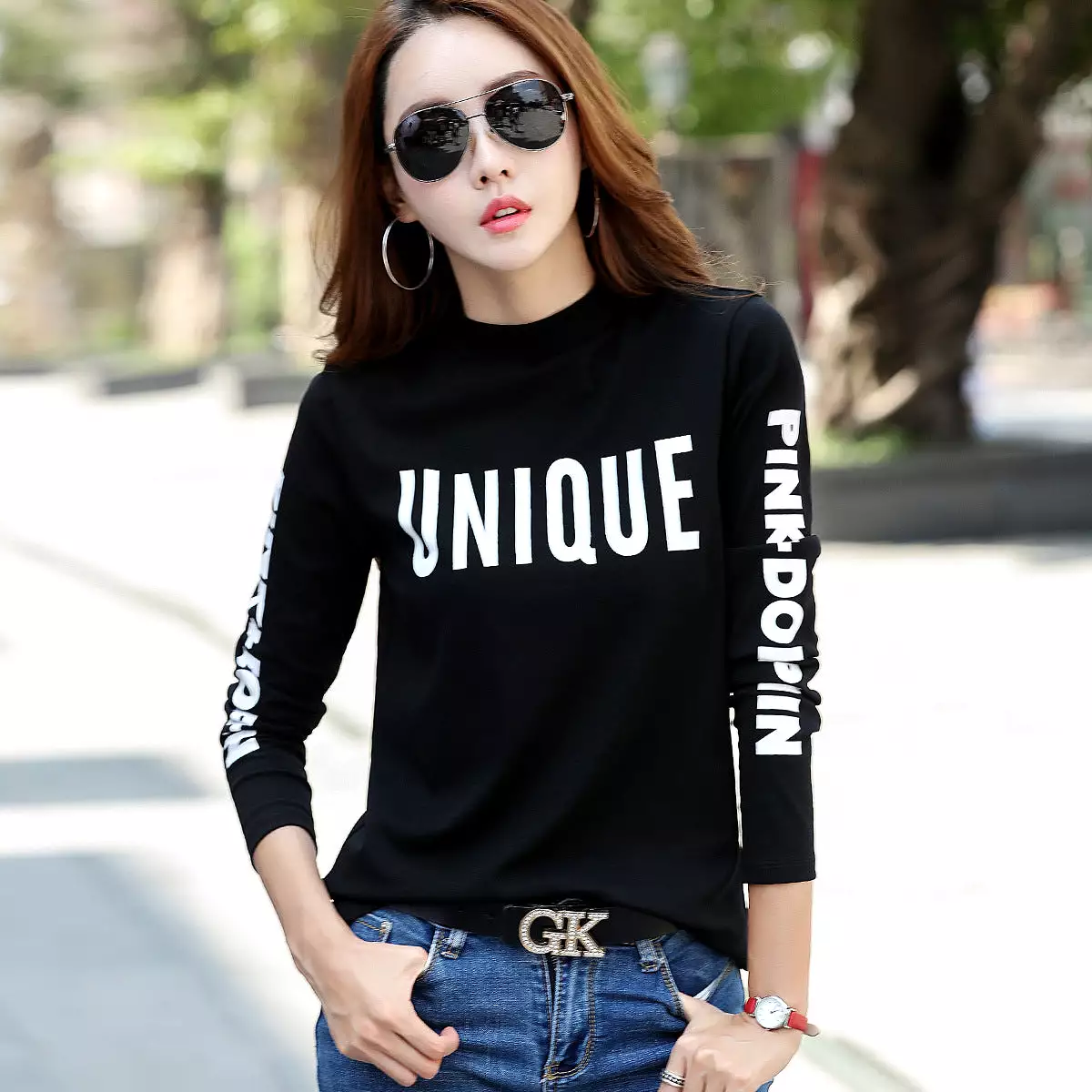 Cotton bottoming women's long-sleeved t-shirt