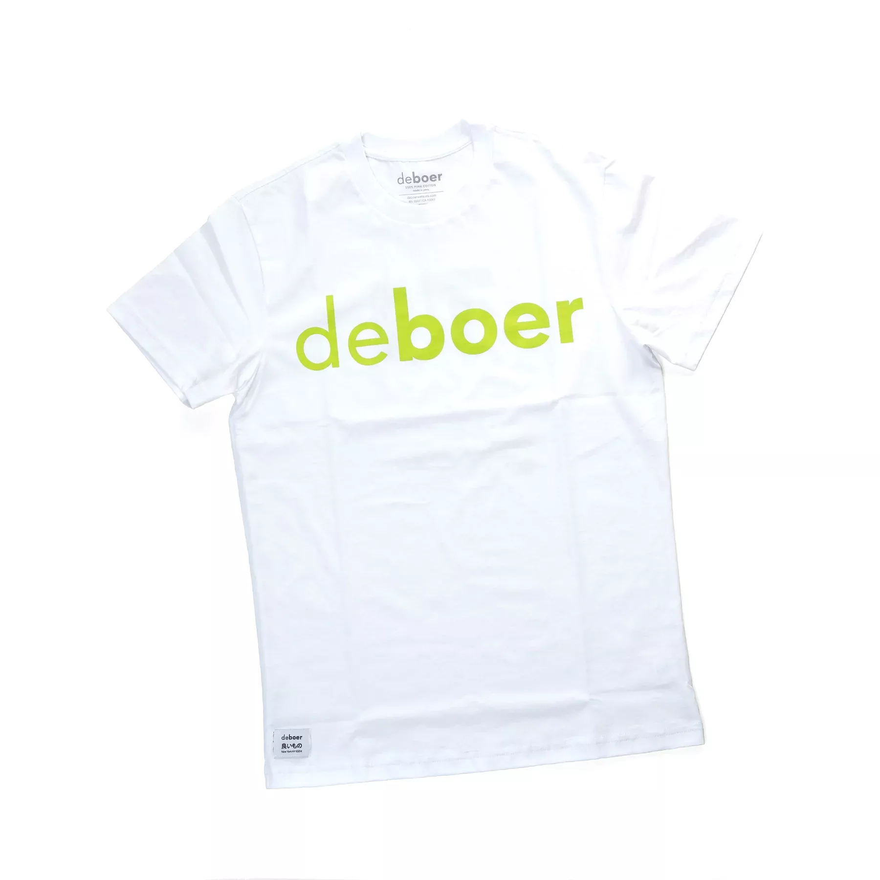 deboer Men's Tee White & Lime