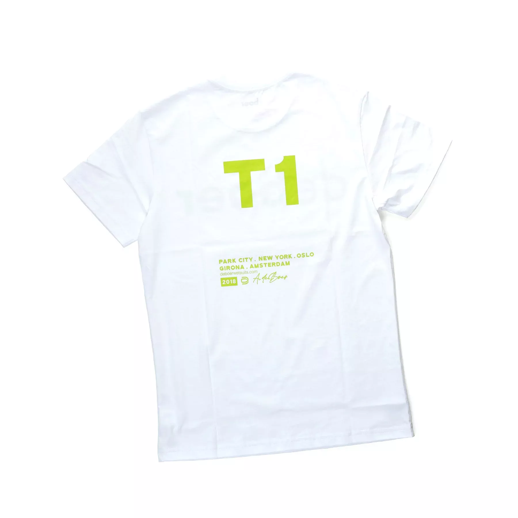 deboer Men's Tee White & Lime