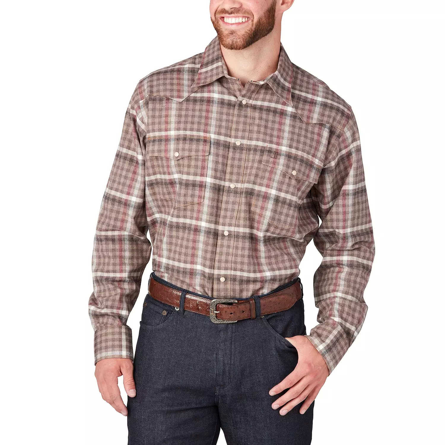 Denver Flannel:: Brown/Burgundy