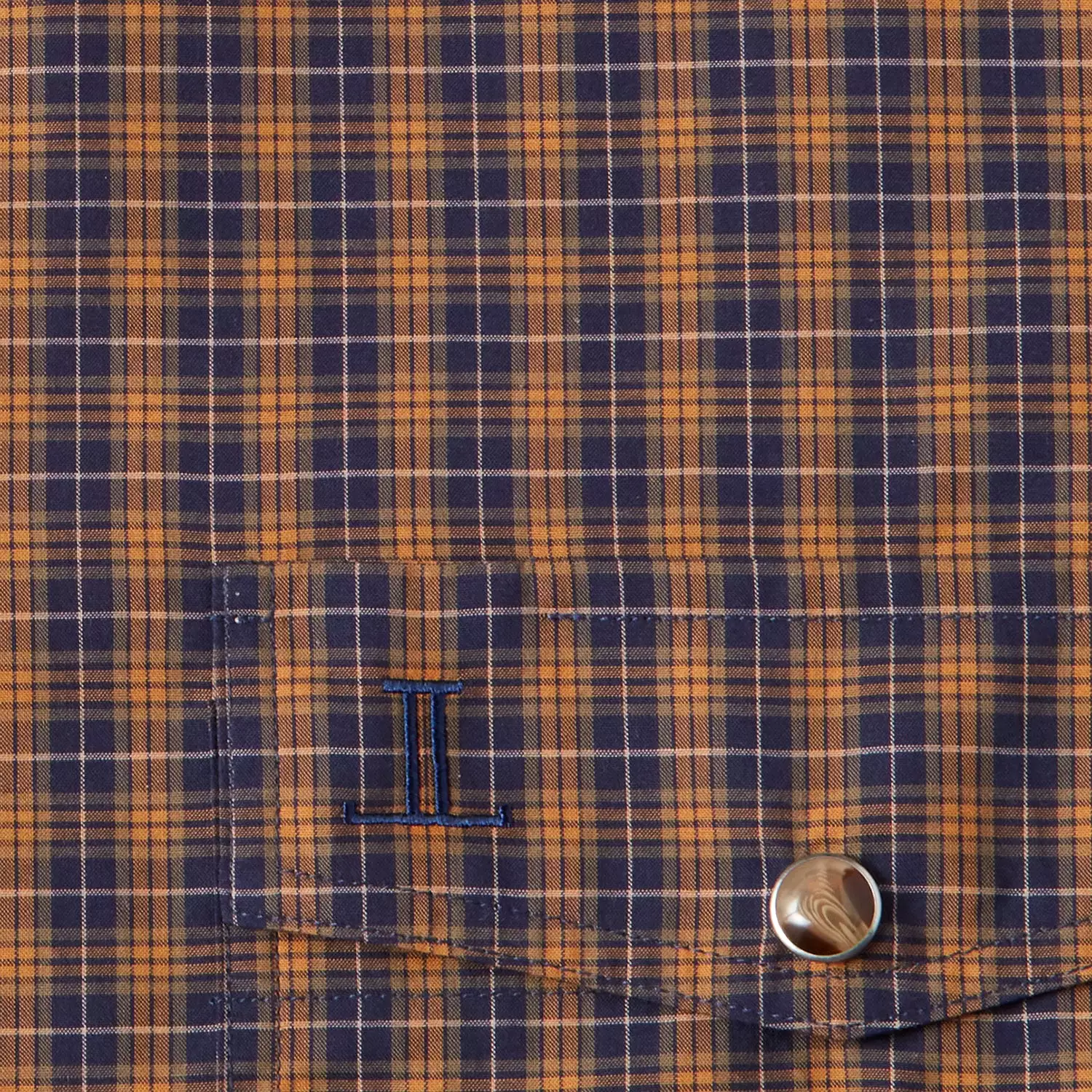 El Paso Plaids :: Navy And Mustard Mini Check