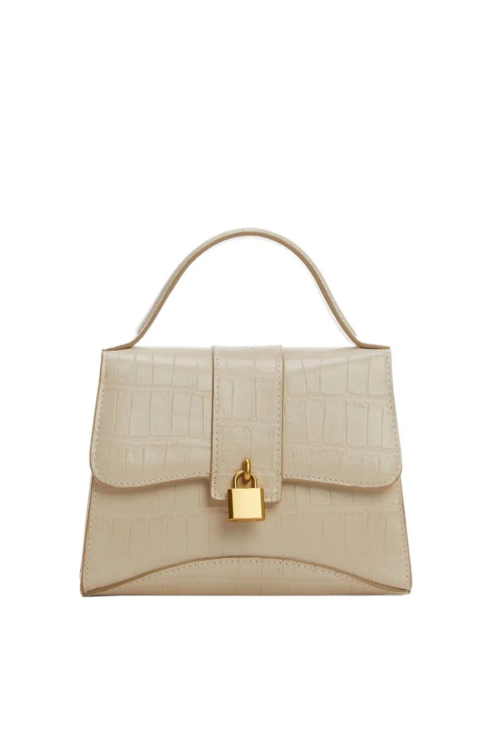 Envelope padlock coco leather effect bag