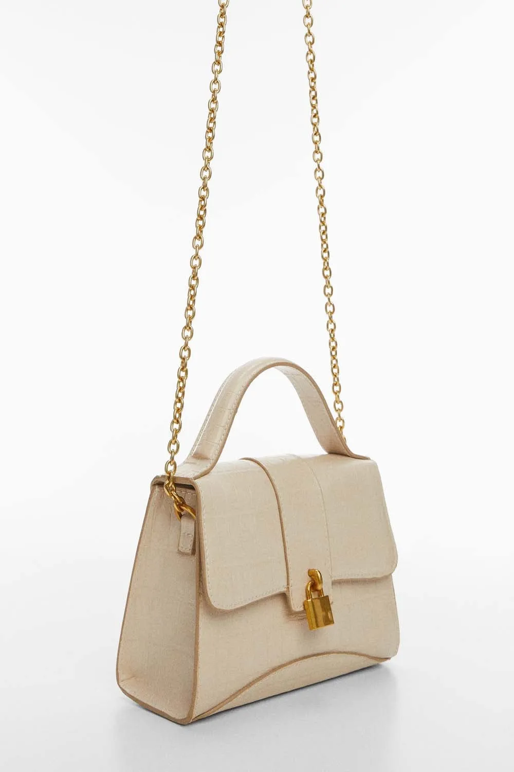 Envelope padlock coco leather effect bag