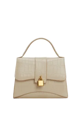 Envelope padlock coco leather effect bag