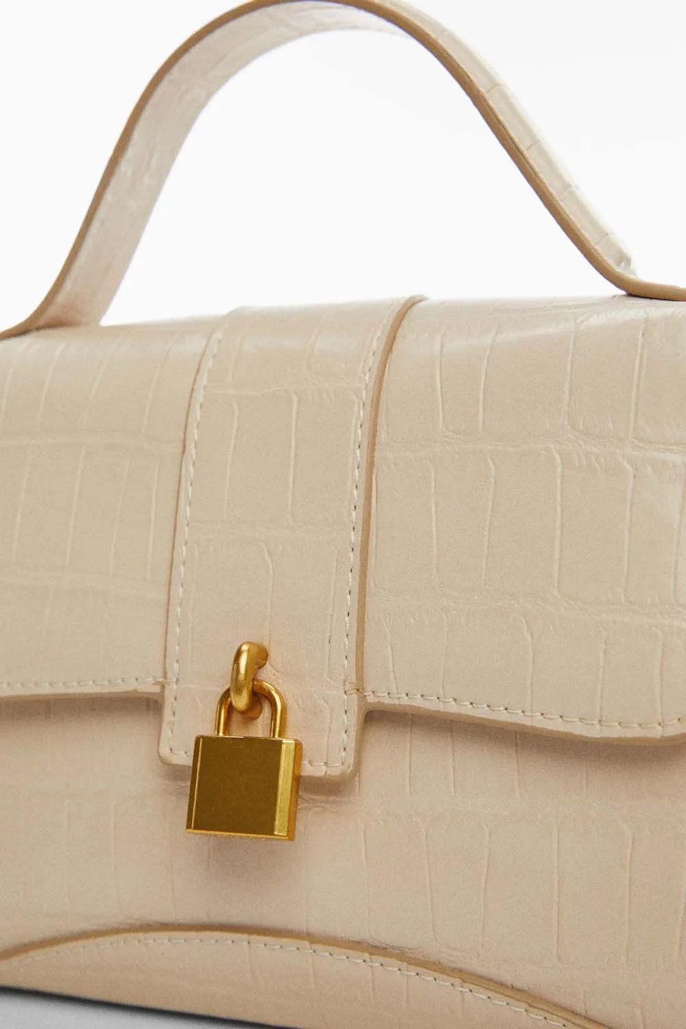 Envelope padlock coco leather effect bag