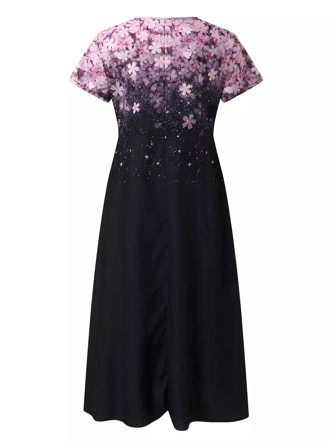 Floral V-Neck Plus Size Midi Dress for Elegant Summer Style