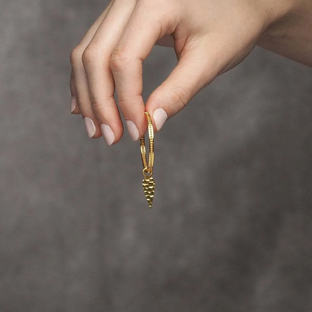 Forged Angel Wings 15mm Gold Vermeil Convertible Earrings