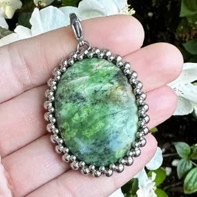 GEMSTONE Oval Green Opal Pendant Attachment