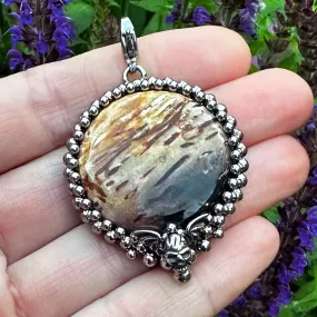 GEMSTONE Round Palm Root Agate Pendant Attachment