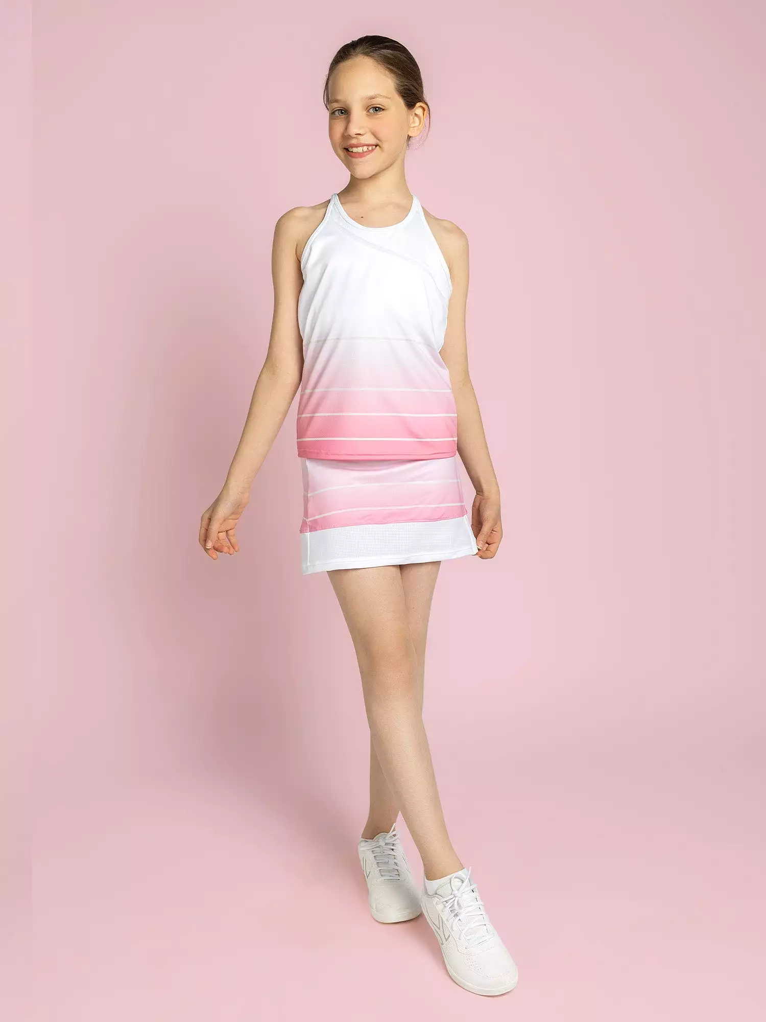 Girls Flash Tennis Skirt - Plumeria Ombre