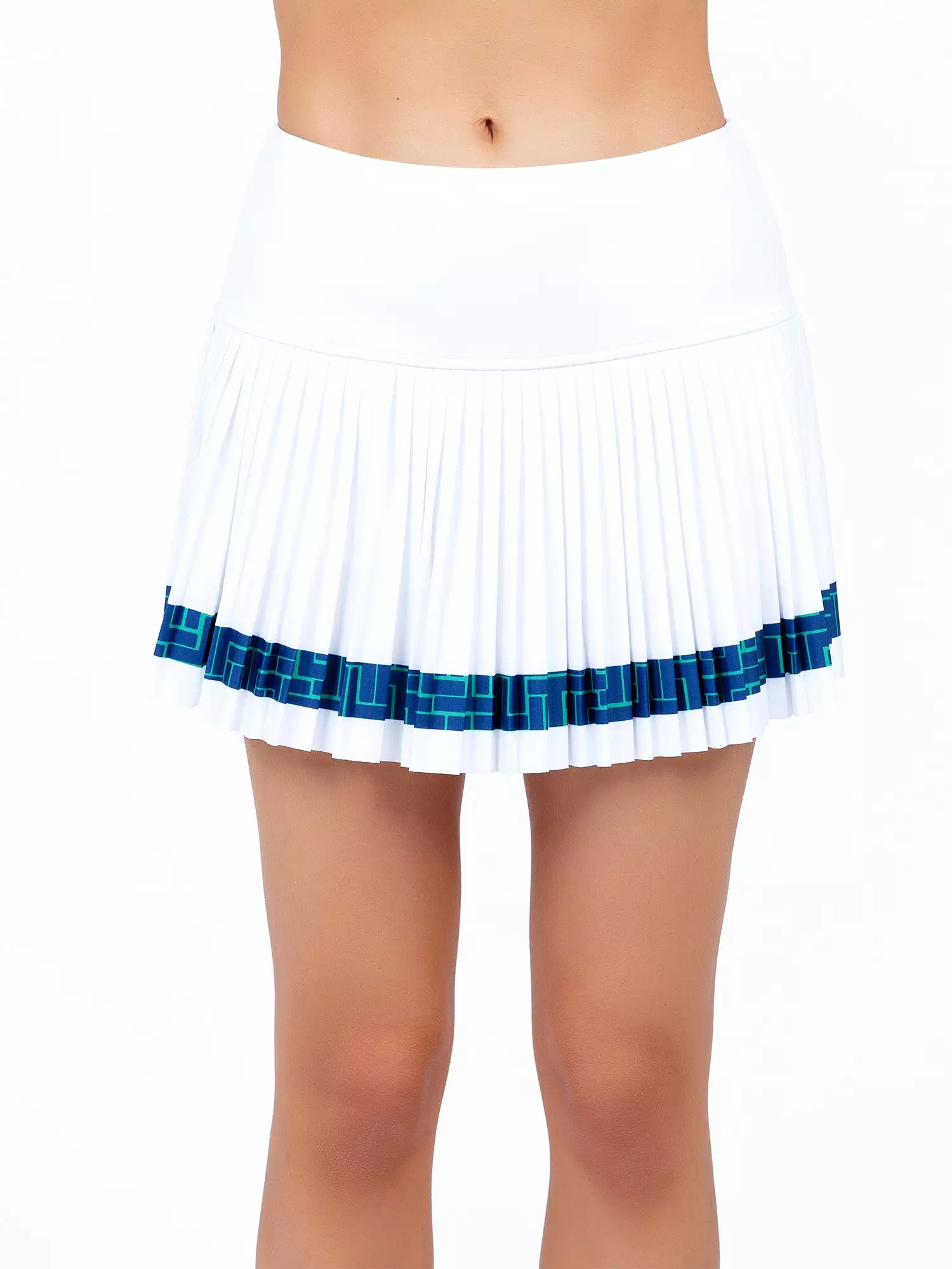 Harper Pleated 13 1/2 Skirt - White/Ink Tessel