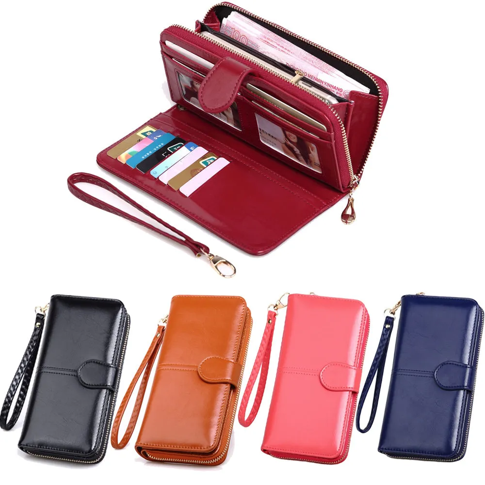 Haute Edition Women's Full Zip Wallet & Phone Holder With Wrist Strap