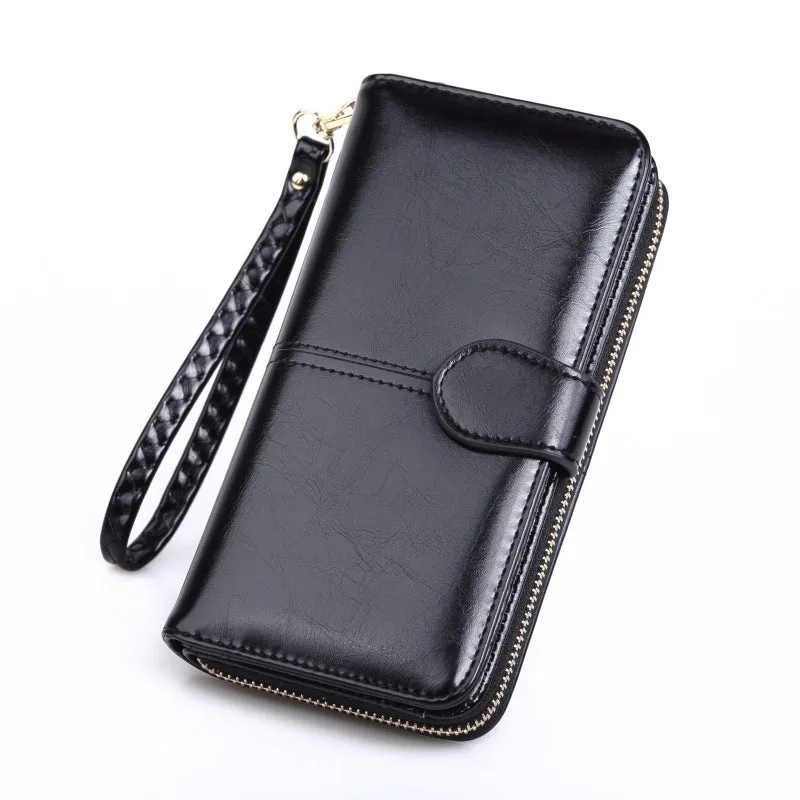 Haute Edition Women's Full Zip Wallet & Phone Holder With Wrist Strap