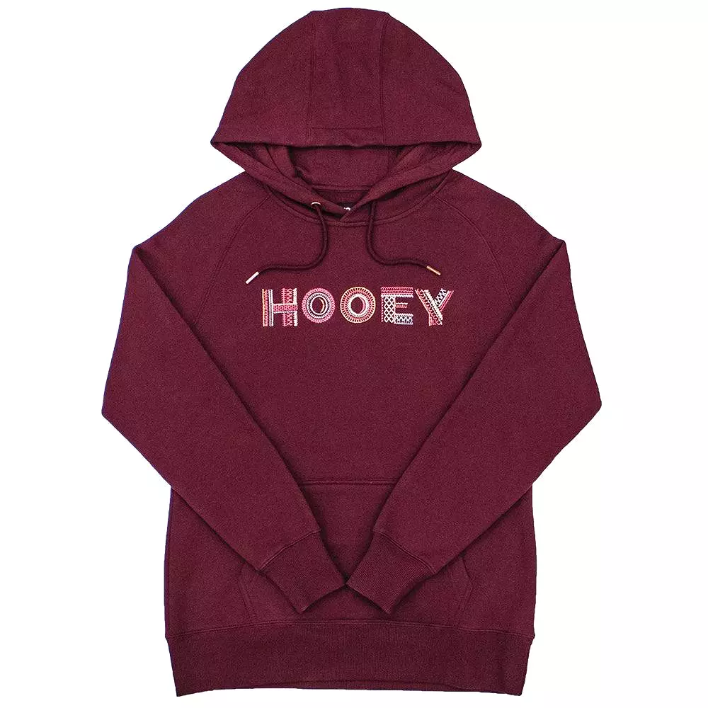 'Hooey' Women's Artisan Hoody - Burgundy