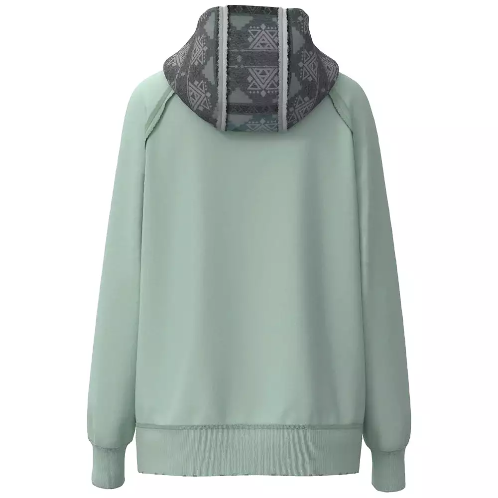 'Hooey' Women's Chaparral Aztec Pattern Hoody - Teal