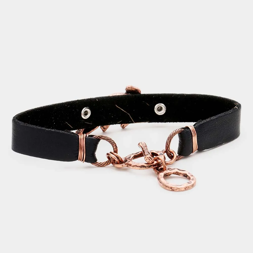 iLLASPARKZ Crocodile Faux Leather Toggle Bracelet