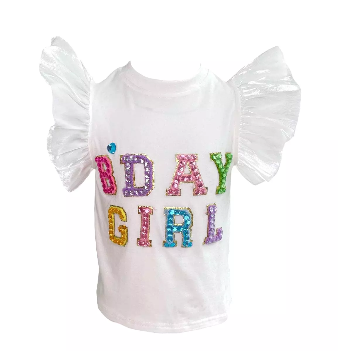 Lola and The Boys Birthday Girl Gem Ruffle Shirt